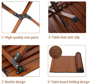 Table de camping portable pliable de haute qualité pour pique-nique, <span class=keywords><strong>barbecue</strong></span> et extérieur – Vente directe - Product Image 4