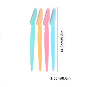 3-Pack Stainless Steel <b>Eyebrow</b> Trimmer Set Beginner <b>Eyebrow</b> <b>Razor</b> with Handle for Personal Use - Product Image 4