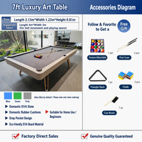 Mesa de Billar Moderna de Lujo de MDF, 3 en 1, Mesa Combinada de Billar y Tenis de Mesa para Interiores, 7 pies, 8 pies, 9 pies, para Uso Doméstico y Comercial