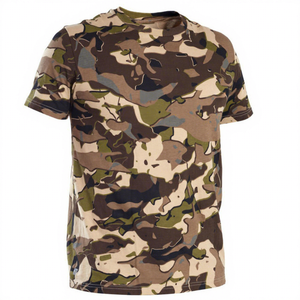 T-shirt pour homme en coton 100% à col rond, personnalisé avec logo de marque, imprimé camouflage, séchage rapide, respirant, grande taille, vente en gros - Product Image 1