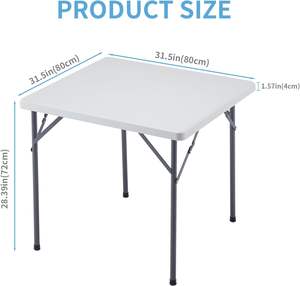 Factory Direct <strong>Sale</strong> 86cm Folding square <strong>Trestle</strong> <strong>Table</strong> Plastic Easy Carrying Stackable <strong>Table</strong> <strong>for</strong> Outdoor Uses - Product Image 2