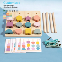 EDULAND OEM ODM Montessori - Juguete de Madera Multifuncional, Ecológico y No Tóxico, Tablero de Encaje de Formas, Juego de Construcción y Apilamiento