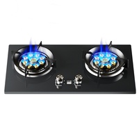 Table de cuisson à gaz en verre rabattable à 2 brûleurs à haute efficacité Utilisation de cuisine commerciale/domestique Installation facile intégrée/de table USB/batterie RV