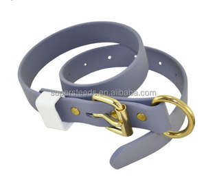 Neu All Seasons Designer Hunde halsband Benutzer definierte mehrfarbige langlebige wasserdichte Gummi Gurtband PVC Tiere Halsband mit Hardware Schnalle - Product Image 6