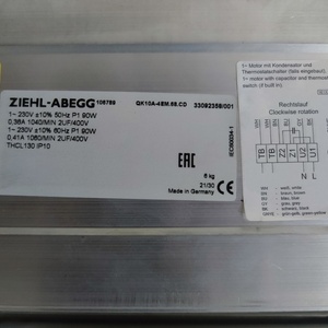 Ventilateur tangentiel pour armoire de commande HVAC ZIEHL-ABEGG QK10A-4EM.68.CD 106789 230V 50Hz 0.09(W)W 0.36A 1040RPM - Product Image 4