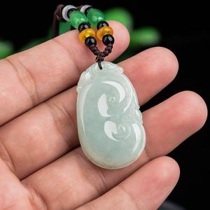 Pendentif en jadéite naturelle du Myanmar, bijoux pour femmes, style chinois, design original, cadeau avec certificat d'évaluation HJ17 - Product Image 3
