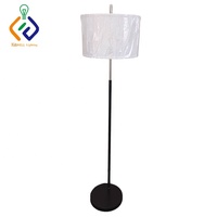 Lámparas de Pie Modernas con Pantalla de Tela Blanca, Base Redonda Negra Mate, para Hotel, Fabricante Light Days Inn, para Decoración de Sala de Estar