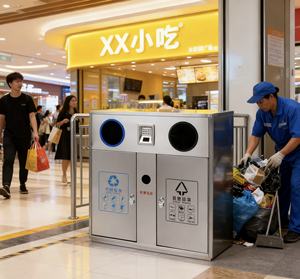 Poubelle à double compartiment en acier inoxydable avec couvercle, anti-fuite et anti-odeur - Product Image 2