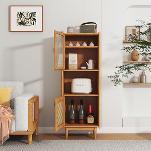 ตู้มุมไม้จริงสไตล์นอร์ดิก รุ่น Rushan Furniture  3 ช่องเก็บของ สีไม้สัก สำหรับห้องนั่งเล่น - Product Image 3