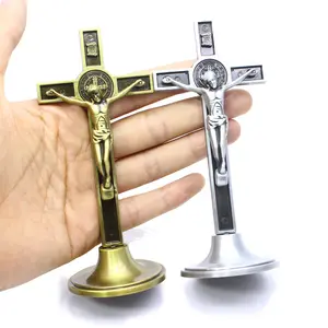 Crucifix Jesus Christ Cross Statue Figurine for Car Home Chapel Decor Figurines Decoration Crafts Miniatures Ornament