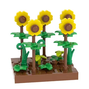 NEW sunflower gard small particle building blocks MOC assembly set animal farm pieces building blocks accessories toys 76pcs