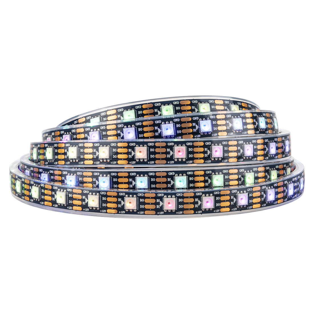 BTF-LIGHTING IP68 Waterproof Outdoor 12V 5m 60leds/m WS2815 RGB Individually Addressable 5050SMD Dual Signal LED Pixel Strip