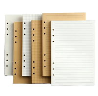 A5 A6 A7 cahier à feuilles mobiles recharge reliure à spirale ligne de page intérieure grille d'artisanat vierge à l'intérieur du papier papeterie cahier