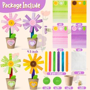 NEW 2025 Fun DIY Sunflower Art Activities for Kids DIY Spring Flower <strong>Paper</strong> Pot Craft <strong>Kits</strong> <strong>Make</strong> Your Colorful Flowers Gift Crafts - Product Image 2