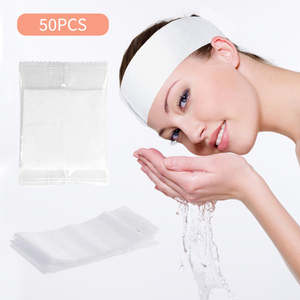 Bandeaux jetables pour soins du visage, extensibles, non tissés, doux, pour le soin <span class=keywords><strong>de</strong></span> la peau, avec fermeture pratique, pour femmes et filles - Product Image 2