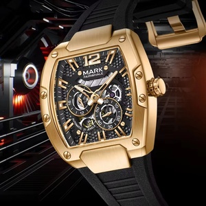 Mark Fairwhale FW-6850 Men's Fashion <b>Automatic</b> Watch Sport Casual Silicone Strap Tonneau Mechanical <b>Wristwatch</b> - Product Image 2