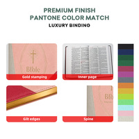 Service d'impression en gros, fabricant OEM personnalisé, couverture souple en cuir PU, livre biblique religieux personnalisé en gros, cadeau d'église