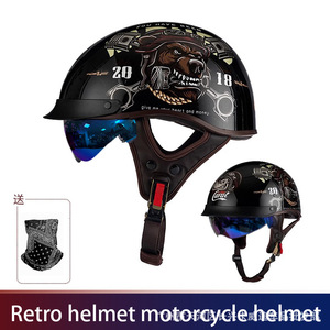 Casco de Motocicleta Abierto, Ligero, Estilo Cruiser Harley, para Scooter Eléctrico, Unisex, Vintage - Product Image 4