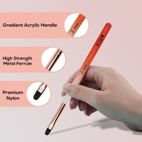 Nouvel ensemble professionnel de 7 pinceaux de nail art à manche acrylique orange et blanc pour vernis gel UV et peinture 3D – Effet dégradé tendance