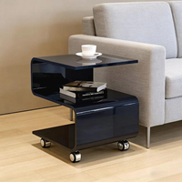 Table basse rectangulaire moderne et minimaliste en acrylique transparent, table d'appoint, mobilier de salon en plastique