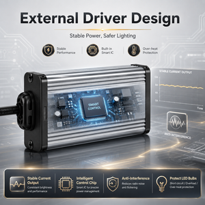 ใหม่150W ไฟหน้ารถ30000LM 3000K สีเหลือง H4 H7 H11หลอดทองแดงคู่ + 15000 RPM พัดลมไร้เสียง CANbus พร้อม xview - Product Image 5