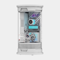 OEM Cylindrical Black White MATX Mid Tower Acrylic Computer Case for Desktop Gaming Supports 360 Water Cooling with Power Supply