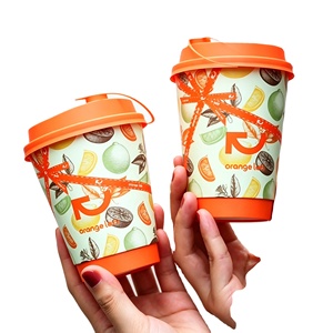 Custom logo 16oz Disposable Coffee Paper <b>Cup</b> with Lid,Cardboard Paper Juice <b>Cups</b>, Double Wall <b>Bubble</b> <b>Tea</b> Hot Drink <b>Cup</b> - Product Image 3