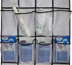 Kapı ayakkabı organizatörü kumaş cep dolap aksesuar depolama asılı ayakkabı askısı 24 büyük örgü cepler - Product Image 4