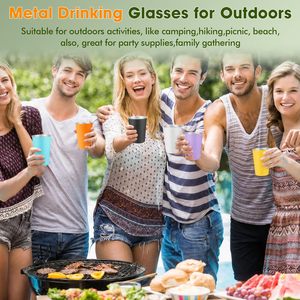Eco-Friendly 350ml Single Wall 304 Stainless Steel Beer Cup Stackable <b>Metal</b> Drinking Tumbler for Camping Party Bar - Product Image 2