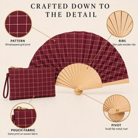 Éventail de mariage personnalisé en tissu pliable avec logo sur mesure, idéal pour les cadeaux de mariage en gros