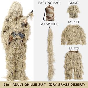 Camouflage personnalisé Gilly Suite 3D accessoires <span class=keywords><strong>de</strong></span> chasse en plein air randonnée vêtements feuille uniformes tactiques ensembles pour chasseur - Product Image 5