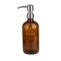 Flacon distributeur de shampoing en verre noir et blanc de 500 ml avec pompe à pression pour lotion, savon liquide, gel douche et usage en salle de bain – Vente en gros