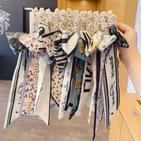 Soldes d'hiver : Bandeau foulard nœud perlé, Élastiques à cheveux fleuris pour femmes, Chouchous pour filles, Élastiques à cheveux pour enfants