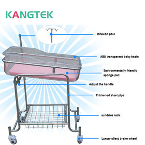 KANGTEK fábrica de acero inoxidable infantil cama médica bebé <span class=keywords><strong>Hospital</strong></span> recién nacido cuna pediátrica - Product Image 5