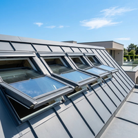 Puits de lumière électrique moderne à persiennes, couverture de toit pliante automatique en alliage d'aluminium, double vitrage trempé insonorisé