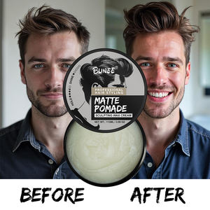 Fournitures de barbier pommade rouge une <span class=keywords><strong>cire</strong></span> pour cheveux tenue forte pommade mate gel pour cheveux bio pommade pour hommes - Product Image 2