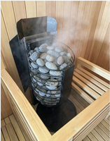 Pemanas Sauna Kering Finlandia Stainless Steel 9 kW dengan Kontrol WiFi Eksternal Diooist, Ruang Sauna Elektrik Modern