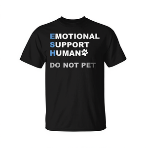 Camiseta Emotional Support Human Do Not Pet, color negro, unisex, talla para adultos - Product Image 1