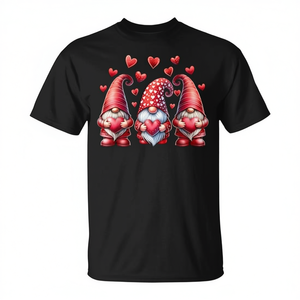 Camiseta de Gnomos del Día de San Valentín para Mujeres y Niñas, Linda Camiseta con Gráficos de Corazones Rojos, Ropa Promocional - Product Image 2