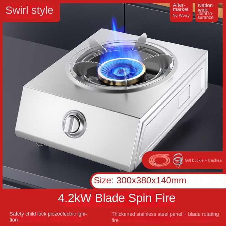 Stainless Steel Table Top Cooking 5.2KW Nine Cavity Fierce Fire Ring Burner Hob Flame Failure Protection Mini Gas Stove