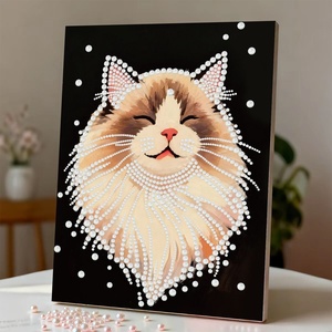 XIXI DIY <b>Diamond</b> <b>Painting</b> Kit Pearl <b>Art</b> Special Shaped Drills Self-Adhesive Handmade Acrylic Animal Wall Decor with Frame - Product Image 1