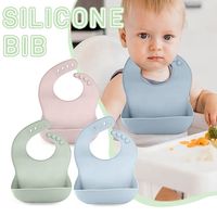 Bavoirs en silicone pour bébé avec logo personnalisé, sans BPA, ajustables, imperméables, fermeture à bouton, vente en gros transfrontalière, directement de l'usine