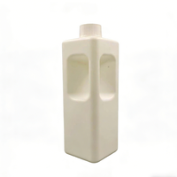 Bouteille de détergent à lessive carrée avec poignée en PE, logo personnalisé, 1,25 L, 1250 ml, distributeur, soins personnels, gel douche, bouteille en plastique