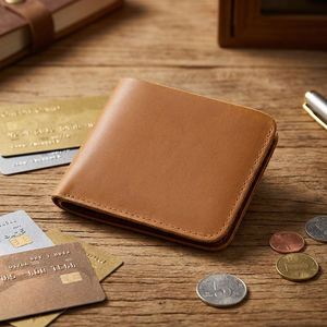 Portefeuille horizontal minimaliste pour homme en cuir véritable pleine fleur Crazy Horse, avec fermeture éclair et emplacements pour cartes imprimés au laser - Product Image 3