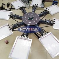 Máquina de Serigrafía Rotativa Manual de 8 Colores y 8 Estaciones para Camisetas con Microregistro