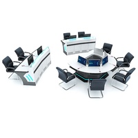 Console de centre de commande moderne à lumière LED Bureau de contrôle modulaire extensible