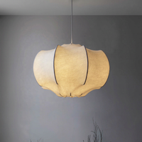 Lampe suspendue en tissu à pétales de fleurs Wabi Sabi, style Japandi, en soie artificielle, faite à la main