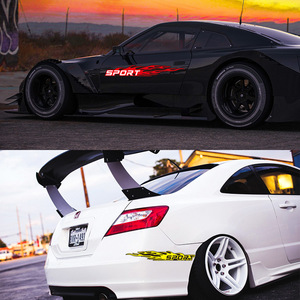 2 autocollants de voiture de luxe écologiques imperméables, motif <span class=keywords><strong>flamme</strong></span> SPORT, décoration de carrosserie automobile, vinyle <span class=keywords><strong>tuning</strong></span> avec adhésif pour toutes les voitures - Product Image 5