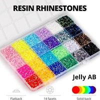 Kit de 40000 strass en résine gelée, 30 couleurs, strass à dos plat de 3 mm avec colle B7000 et outils pour loisirs créatifs et décoration d'ongles