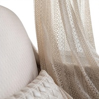 Tissu de rideau en crochet géométrique beige nordique pour salon et chambre à coucher